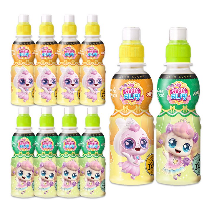 캐치티니핑 제로 음료수 2종 애플망고맛+샤인머스켓맛, 10개, 200ml