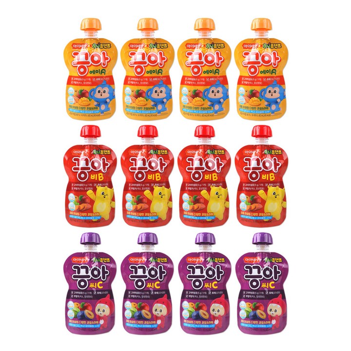 해호 아이배냇 끙아 과일야채주스 80ml 에이A+비B+씨C, 1박스, 960ml