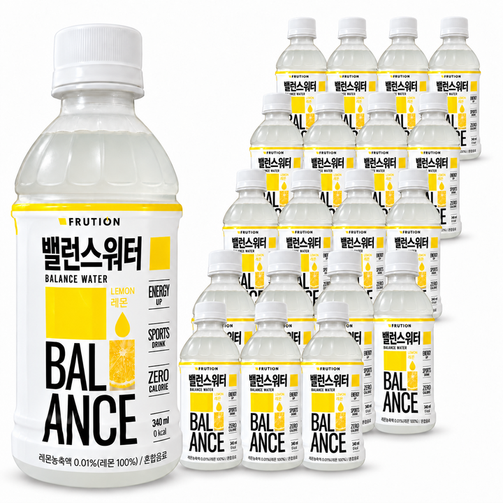 [프루티온] 밸런스워터 레몬 340ml 제로칼로리 이온음료 전해질음료 수분 밸런스, 20개