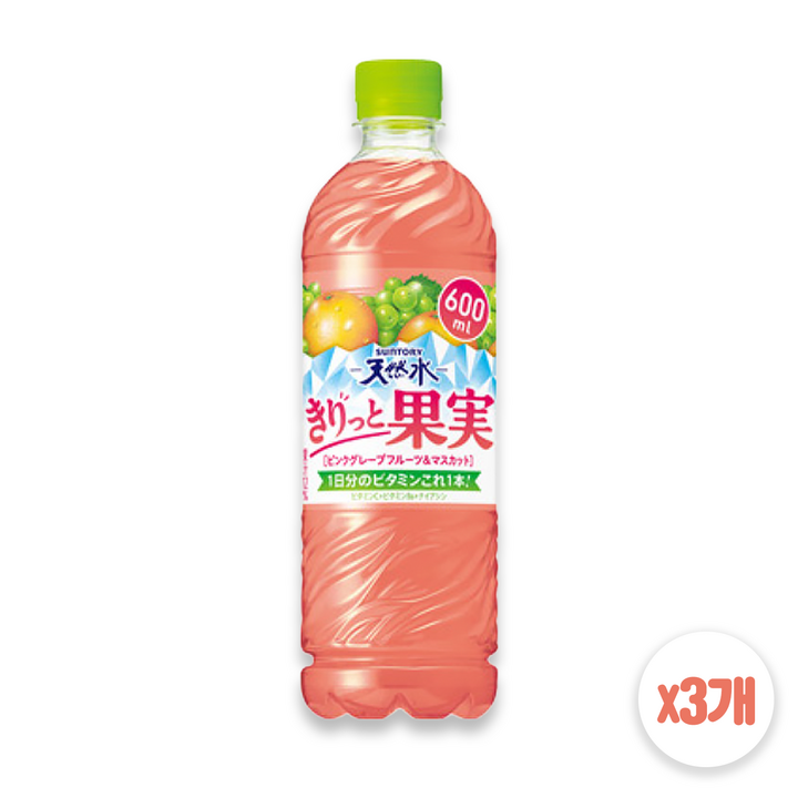 산토리 키릿토 후르츠 자몽 청포도 음료 일본 과즙 주스 [정식통관/국내배송], 3개, 600ml