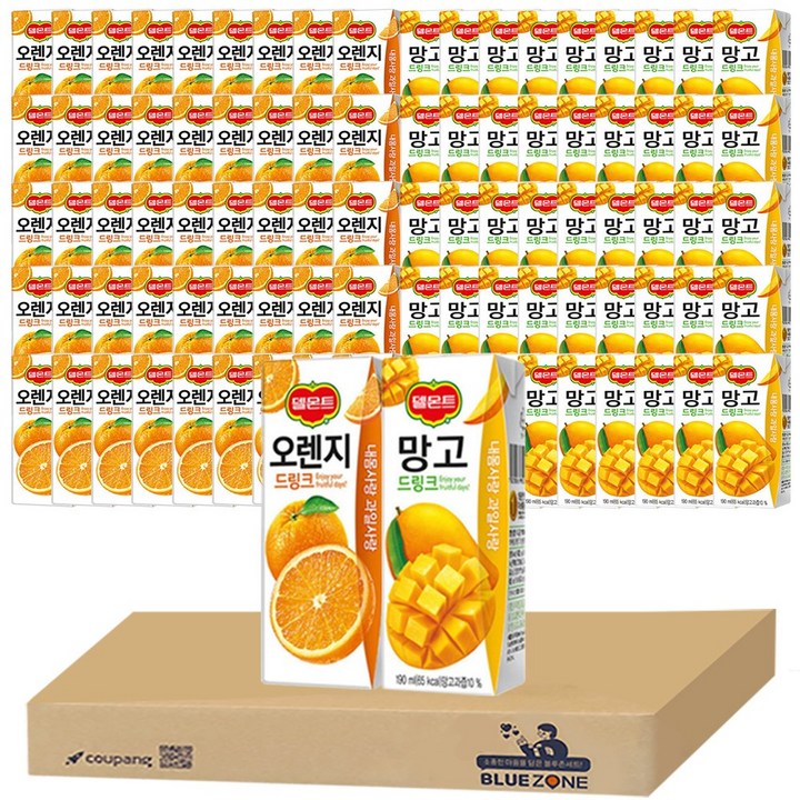[블루존] 델몬트 오렌지23팩+망고23팩 세트, 2세트, 8.74L