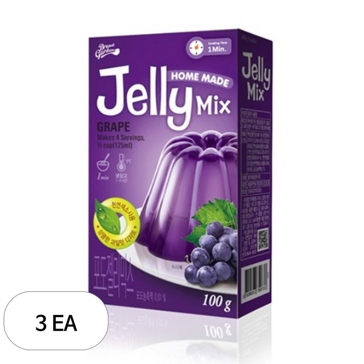 브레드가든 포도젤리믹스 젤리만들기, 100g, 3개