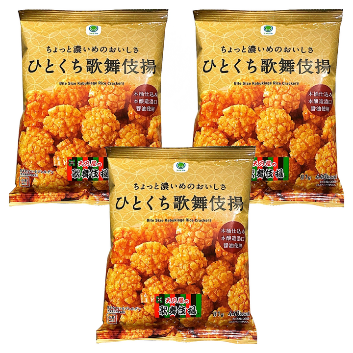 아마노야 조금 진한 맛 한입 가부키 튀김, 81g, 3개