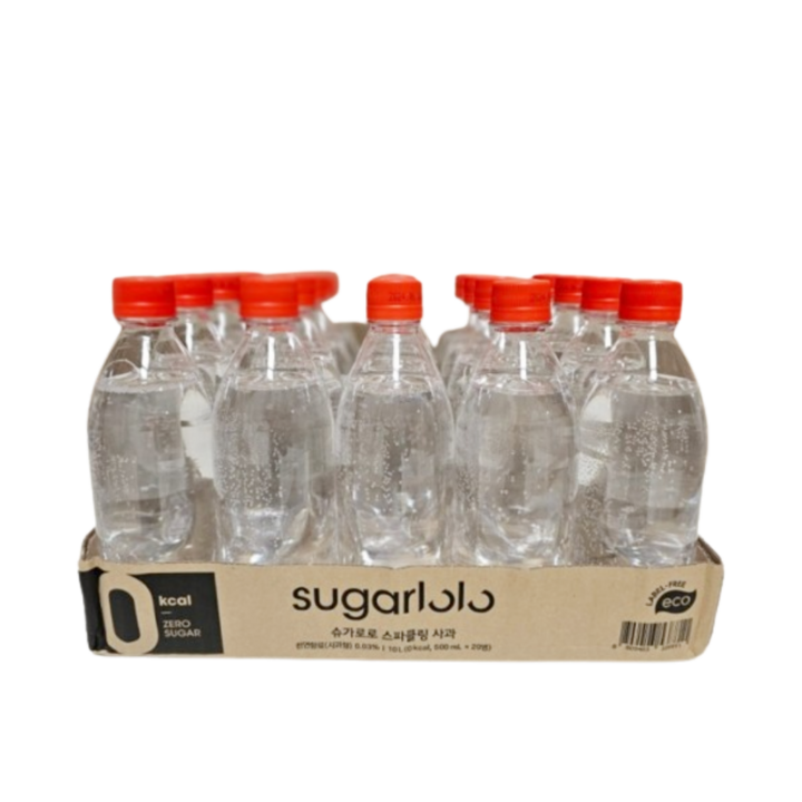 슈가로로 스파클링 사과 에코 무라벨, 500ml, 20개