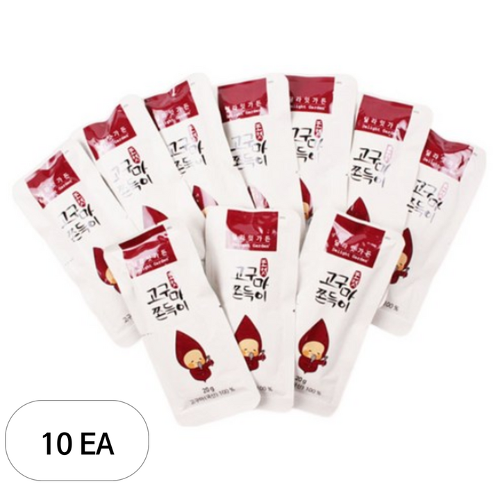 딜라잇가든 순수 고구마 쫀득이 오리지널, 20g, 10개