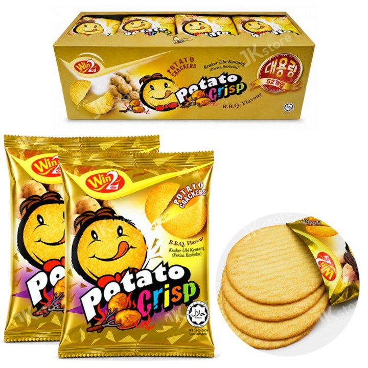 케이푸드_포테이토 크리스프 바베큐맛, 15g, 100개