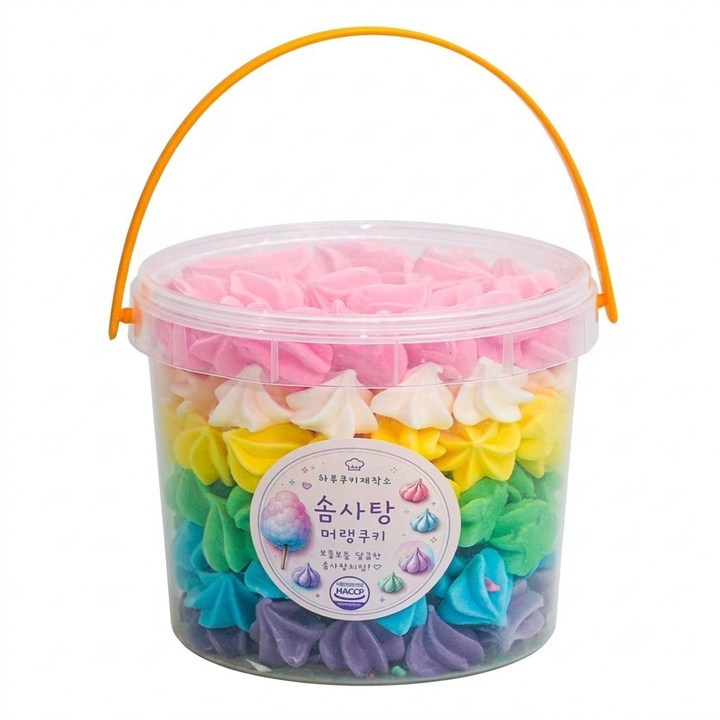 수제 대용량 솜사탕 머랭쿠키어린이집 유치원 답례품 10g 1개 램덤 증정, 150g