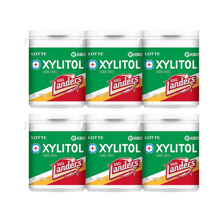 롯데자일리톨 KBO 오리지날 껌 SSG 랜더스, 100g, 6개