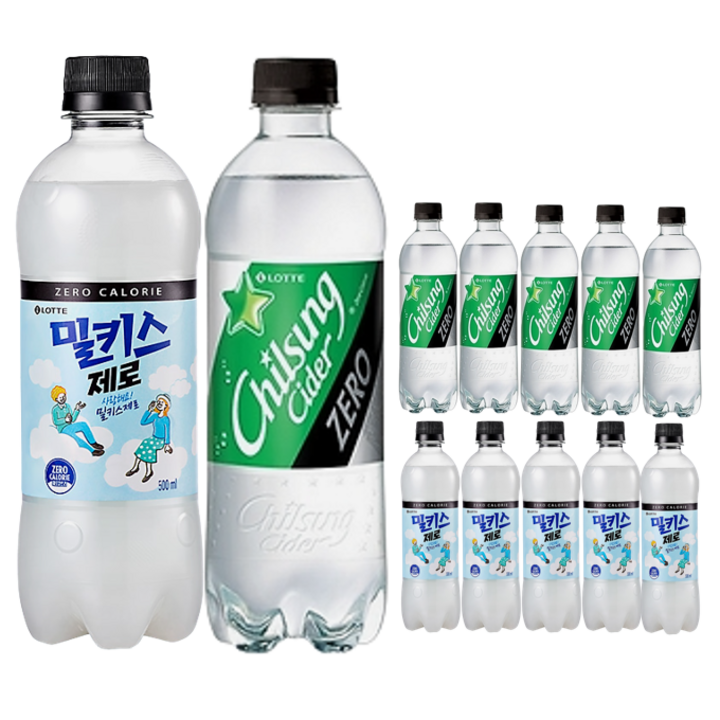 밀키스제로500ml 6개 + 제로사이다 500ml 6개, 밀키스제로6+제로사이다6, 500ml