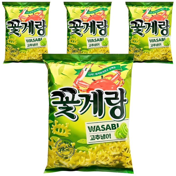 빙그레 꽃게랑 고추냉이, 70g, 4개