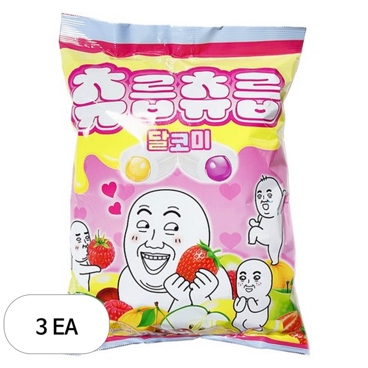 츄릅츄릅 달코미 소프트 츄잉 과일맛 6종 캔디, 1kg, 3개