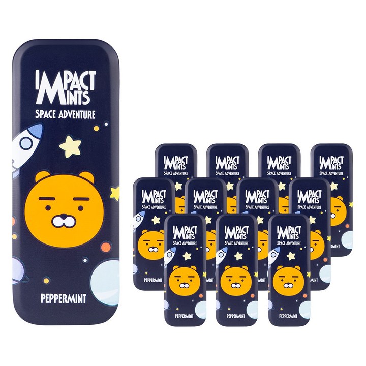임팩트 민트 카카오프렌즈 캔디 라이언 페퍼민트 무설탕 사탕 12개, 14g