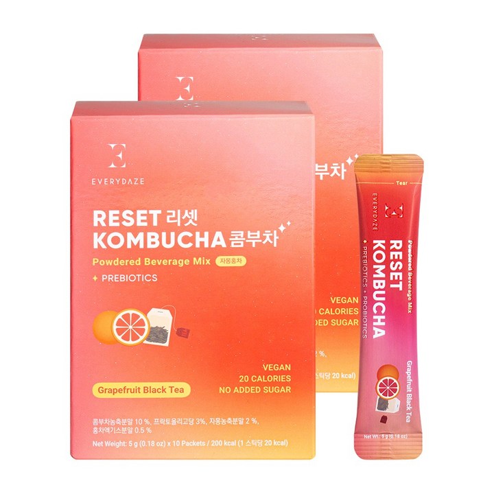 에브리데이즈 리셋 콤부차 자몽홍차, 5g, 20개