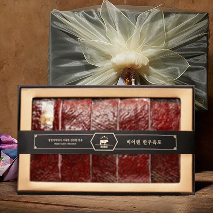 한우 1+ 육포선물세트, 300g, 1세트, 골드
