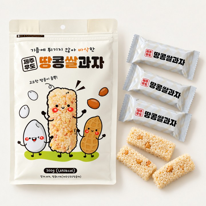 델리쿡 제주 고소한 우도땅콩 쌀과자, 1개, 300g