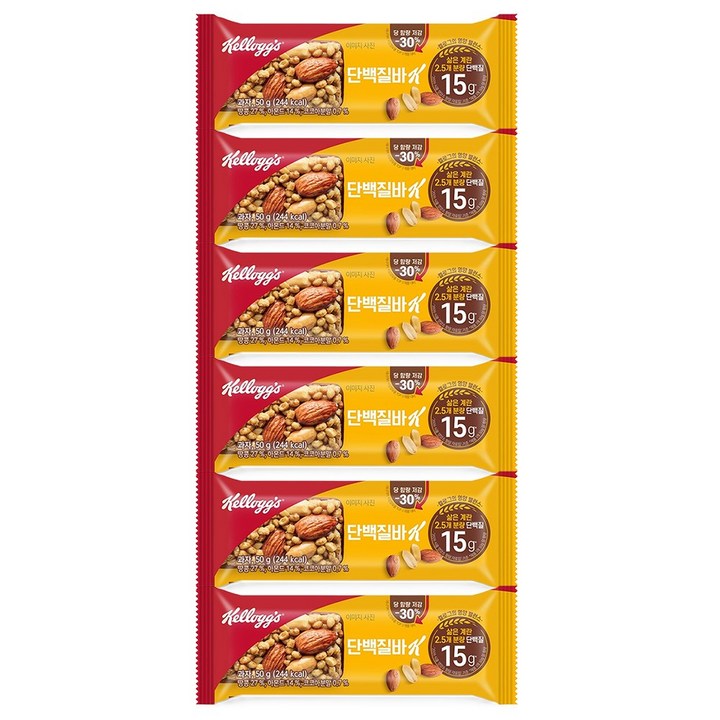 켈로그 단백질바 K, 50g, 6개