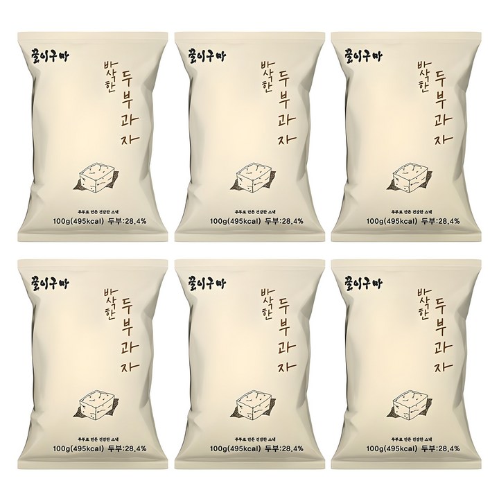 꿀이구마 바삭한 두부과자, 100g, 6개