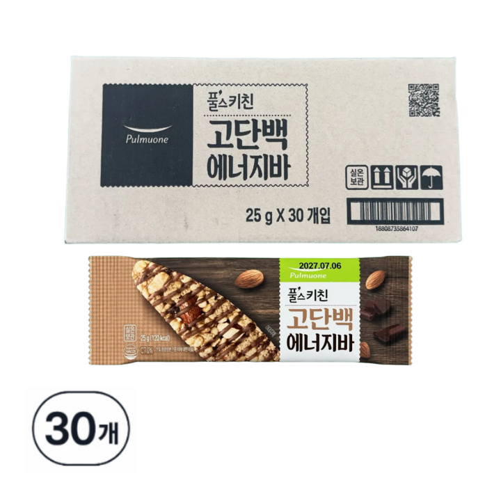 풀무원 풀스키친 고단백 에너지바, 30개, 25g
