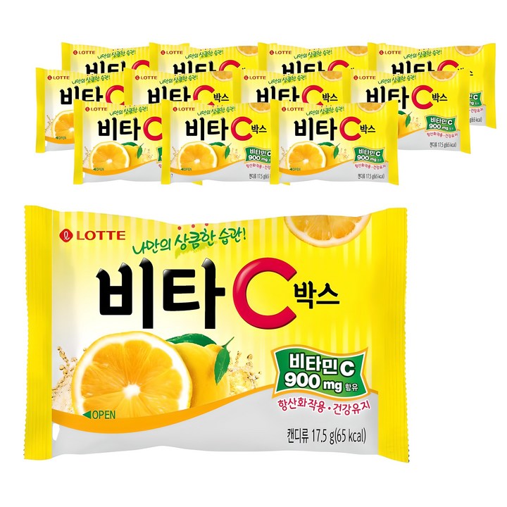 롯데웰푸드 비타C박스 캔디, 17.5g, 12개