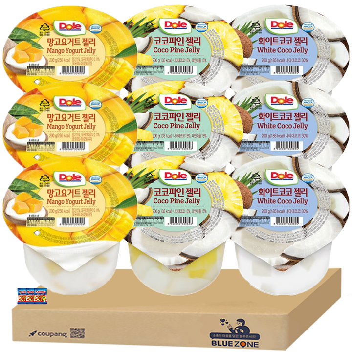 동원 Dole 돌 컵젤리 B세트 망고요거트3 화이트코코3 코코파인3 하스3, 12개, 200g