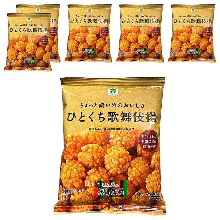 아마노야 조금 진한 맛 한입 가부키 튀김, 81g, 6개