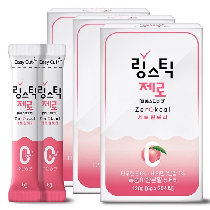 링스틱 제로 칼로리 아이스피치, 120g, 3개