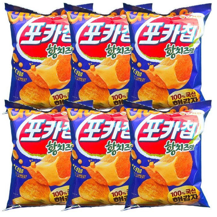 오리온 포카칩 황치즈, 6개, 83g