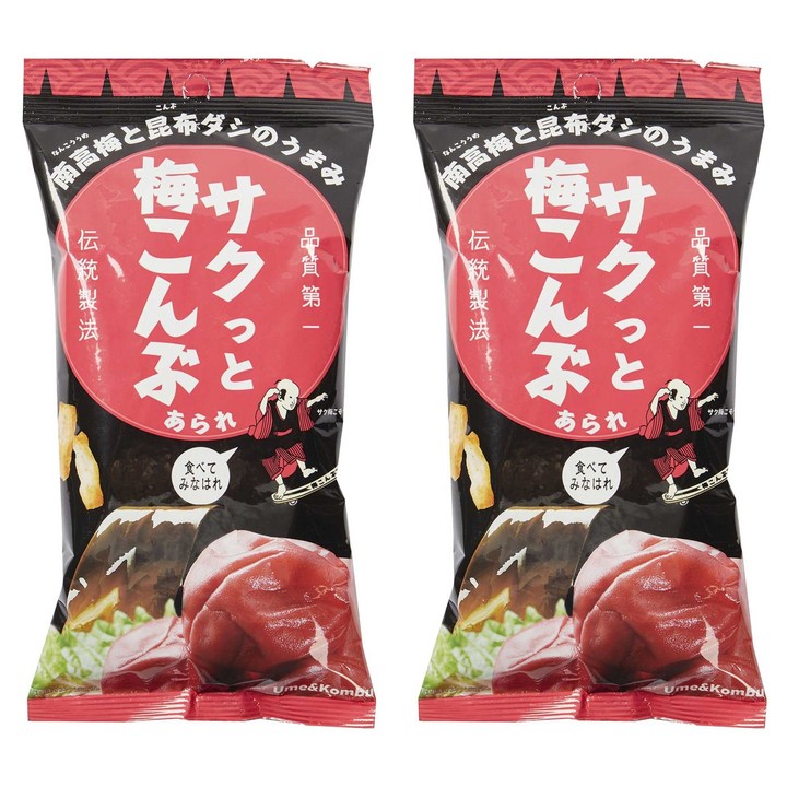 Toyo Confectionery 바삭 매실 다시마 아라레, 2개, 40g