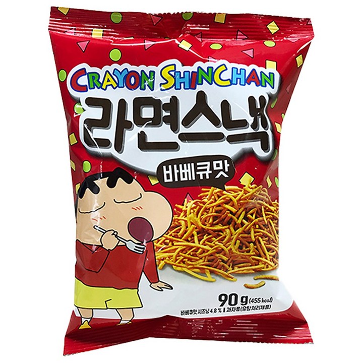크래용신짱 라면스낵 바베큐맛, 90g, 1개