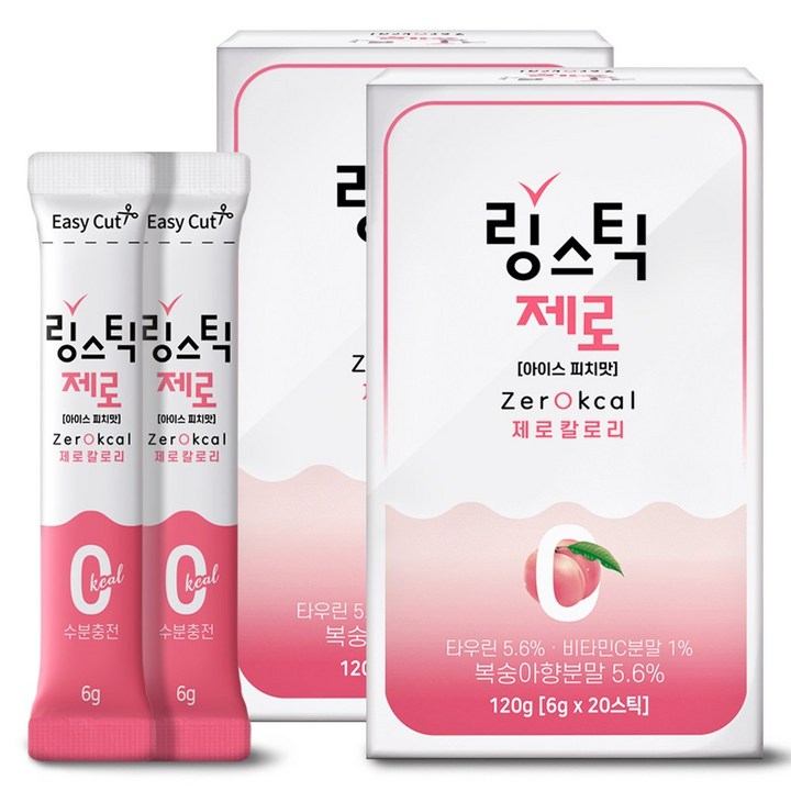 링스틱 제로 칼로리 아이스피치, 120g, 2개