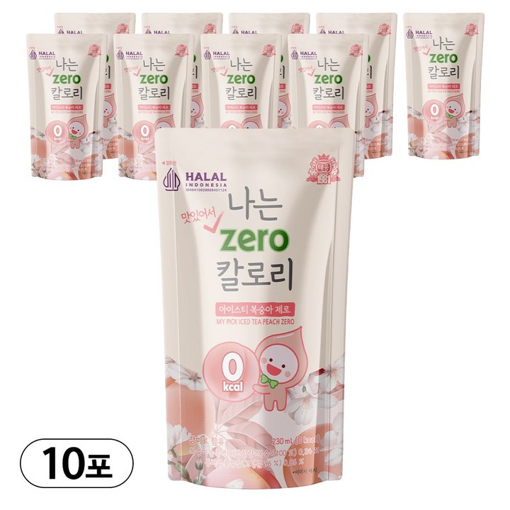 [태웅식품] 편의점 아이스음료 나는시리즈, 01 나는 아이스티복숭아 제로, 230ml, 10개