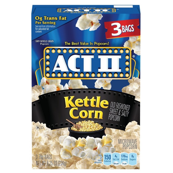 액트 ACT II 케틀 콘 팝콘 3개입, 1개, 234g