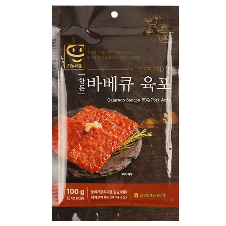 강원산돈 부드러운 한돈 바베큐 육포, 5개, 100g