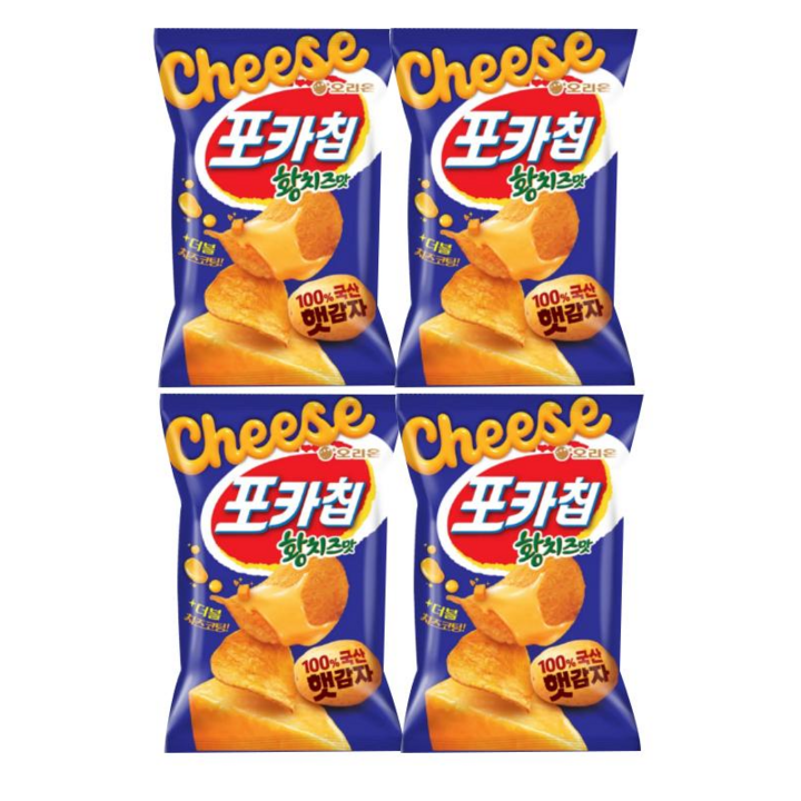 오리온 포카칩 황치즈맛 더블 치즈코팅, 4개, 112g