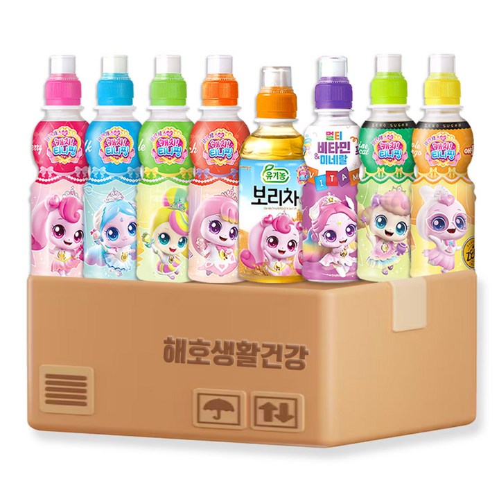 캐치티니핑 음료수 200ml 8종 딸기+밀크+사과+복숭아+보리차+멀티비타 포도+제로 애플망고+제로 샤인머스켓, 8개