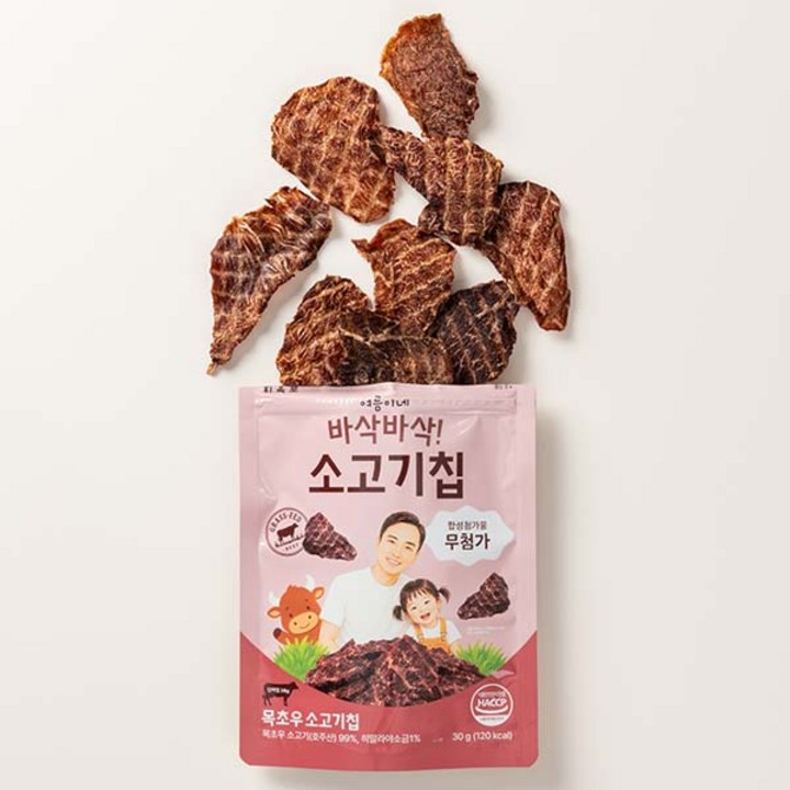 아빠가 셋째딸 주려고 만든 여름이네 바삭바삭 소고기칩, 1개, 30g