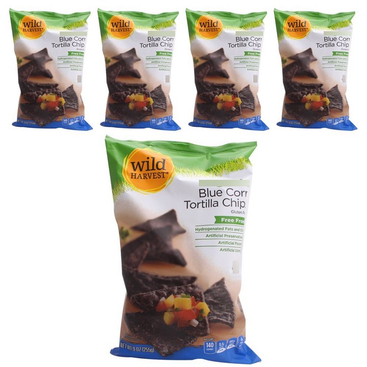 와일드하베스트 블루 콘 토르티야 칩 글루텐 프리, 255g, 5개