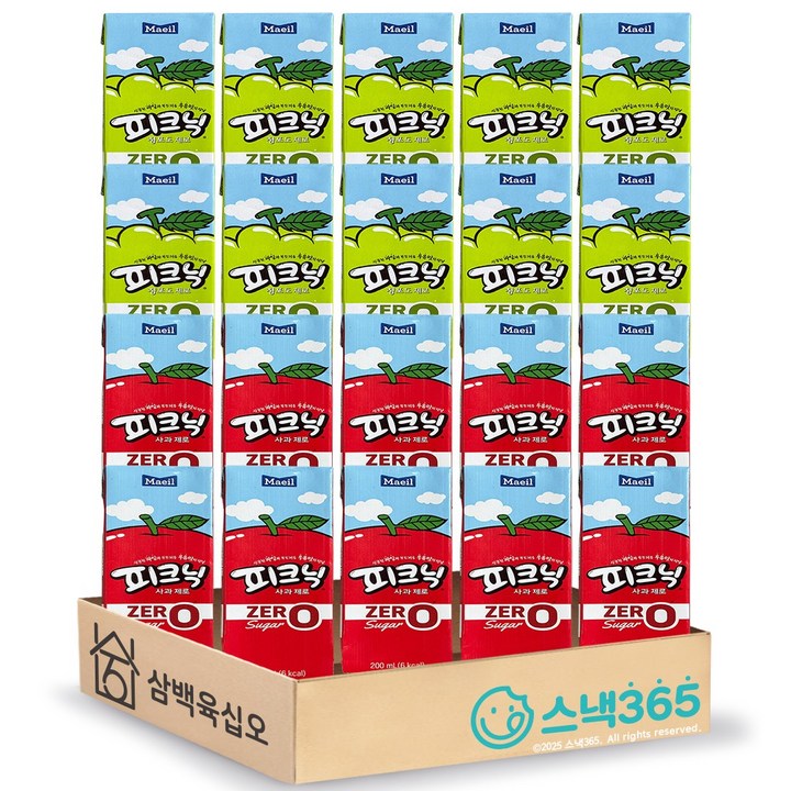 피크닉 제로 세트 200mlX20개 (사과10 + 청포도10), 200ml