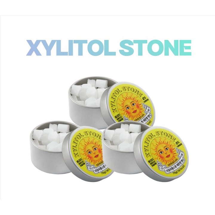 자일리톨스톤 캔디 레몬, 70g, 3개