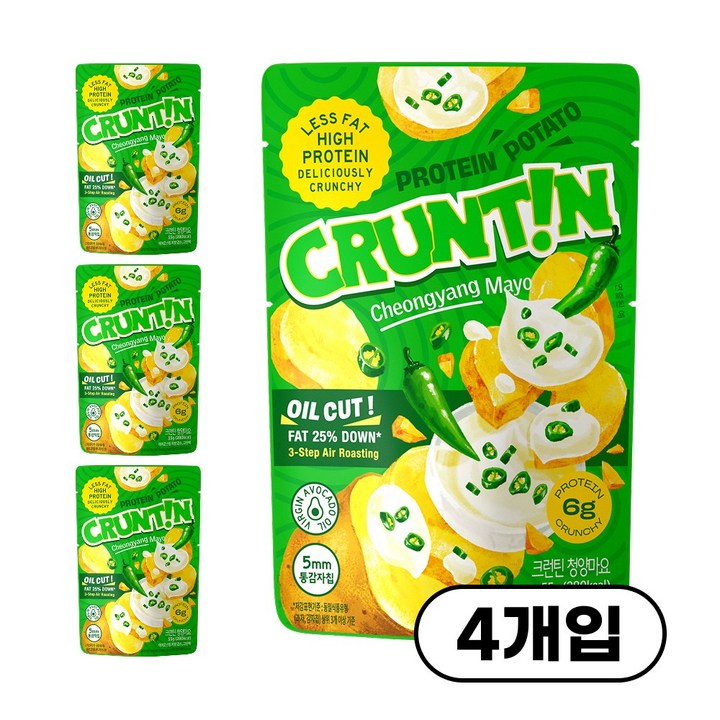 [공식몰] 크런틴 5mm 통감자칩 청양마요, 1박스, 220g