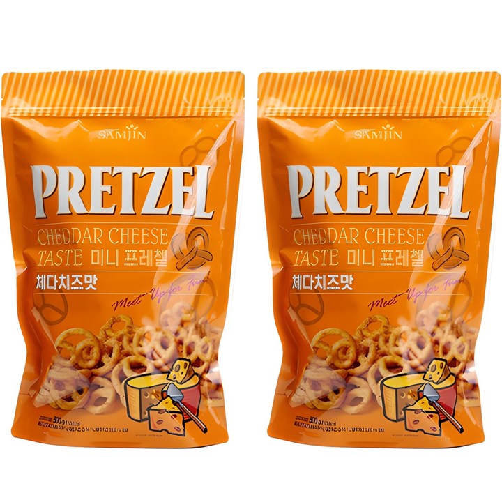 삼진 미니 프레첼 체다치즈맛, 300g, 2개