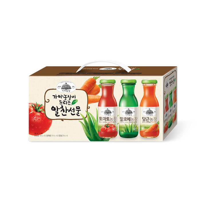 가야농장 알찬선물 음료세트, 180ml, 12개