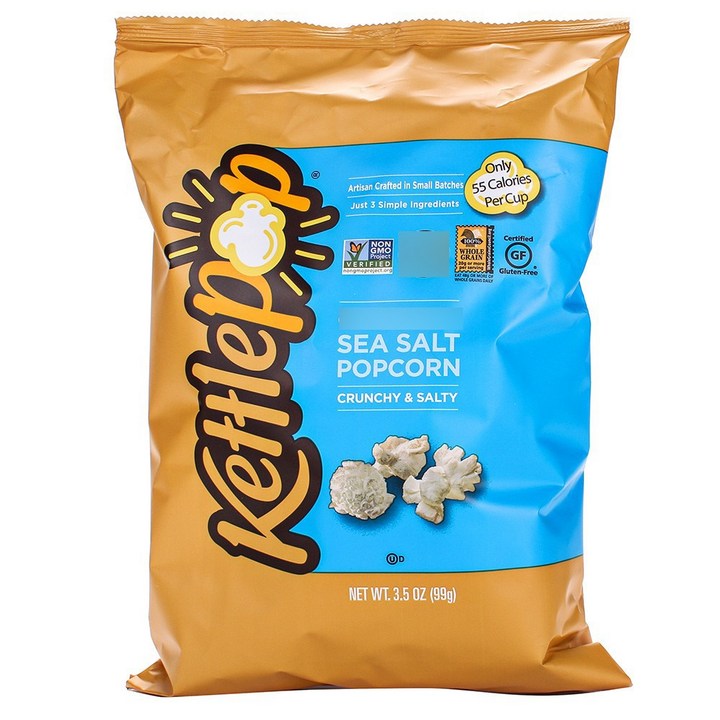 Kettle Pop 씨 솔트 팝콘 크런치 & 솔티, 99g, 1개