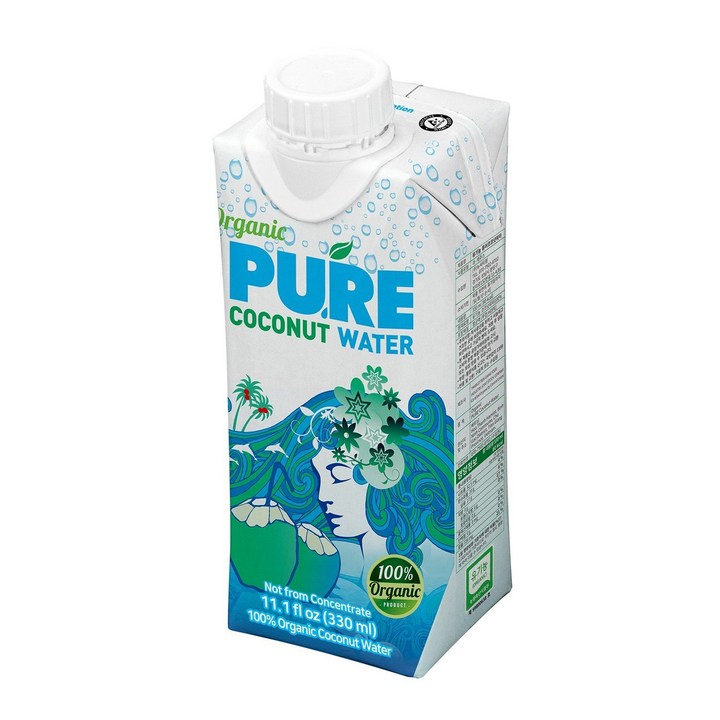 유기농 퓨어 코코넛 워터, 12개, 330ml