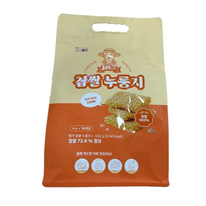 명가 찹쌀누룽지칩, 2개, 432g