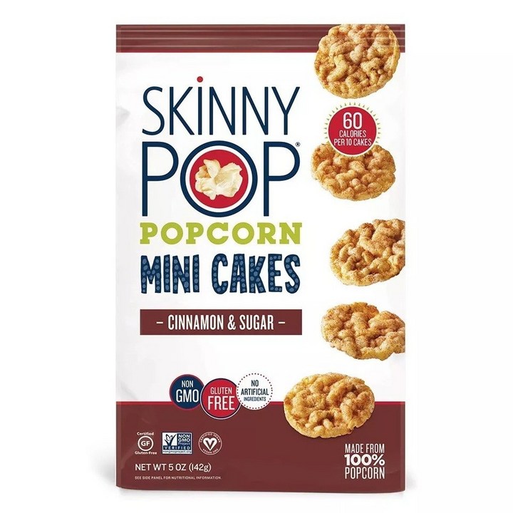 Skinnypop 팝콘 미니 케이크 시나몬 앤 슈가, 142g, 1개