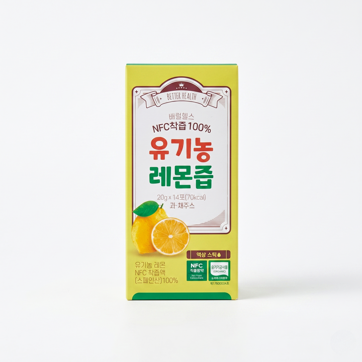 배럴헬스 NFC착즙 100% 유기농 레몬즙 무설탕 레몬원액, 280g, 1박스