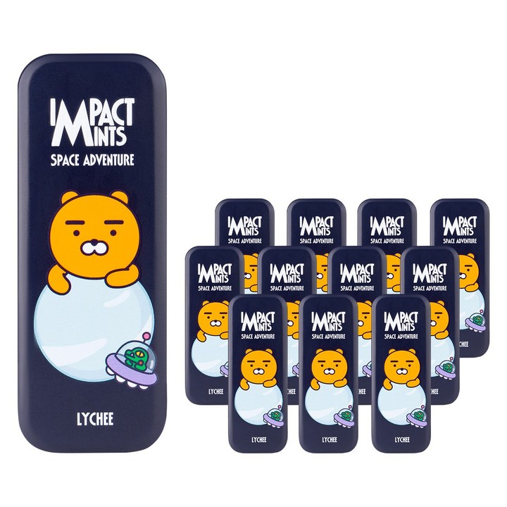 임팩트 민트 카카오프렌즈 캔디 라이언 리치 무설탕 사탕 12개, 14g