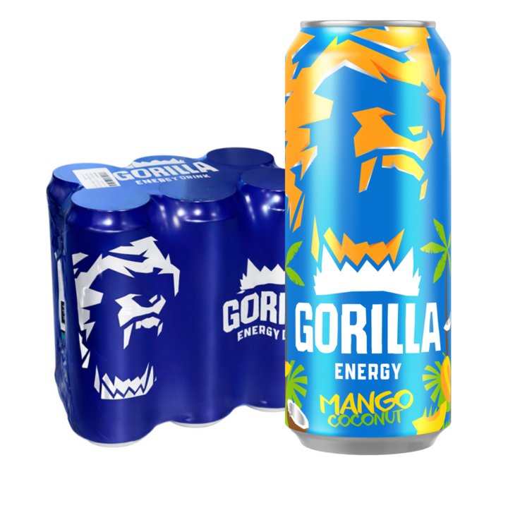고릴라 에너지 드링크 망고코코넛, 6개입, 500ml