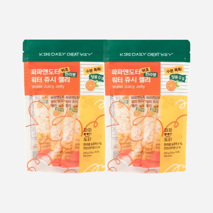 파파앤도터 키즈 워터 쥬시 젤리 10p, 2개, 200g, 한라봉맛